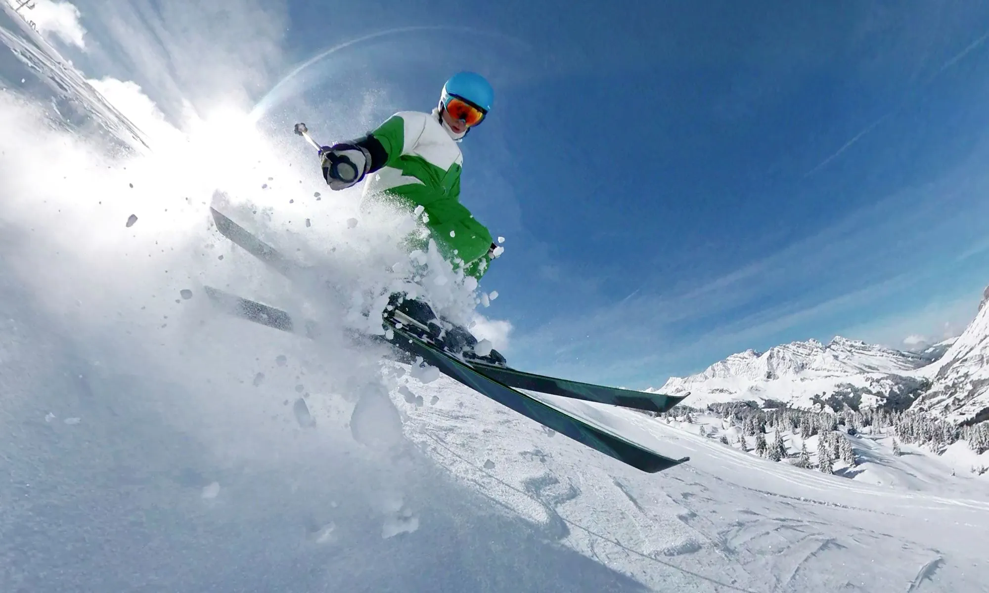 Marcus skiing